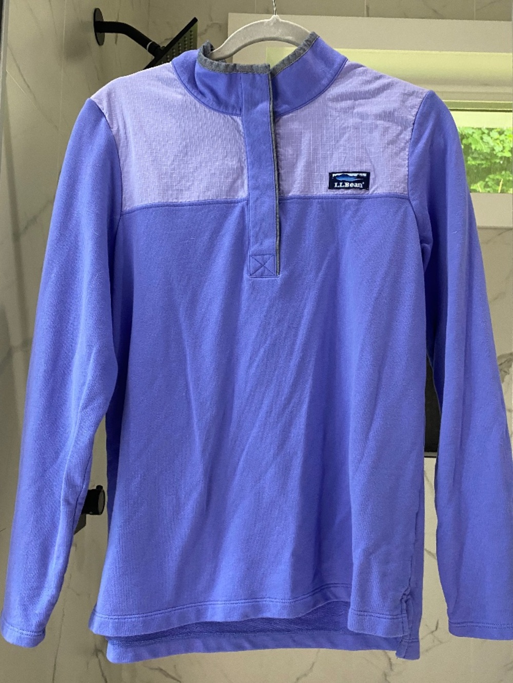 Ll bean purple lilac lavender quarter button down sweater